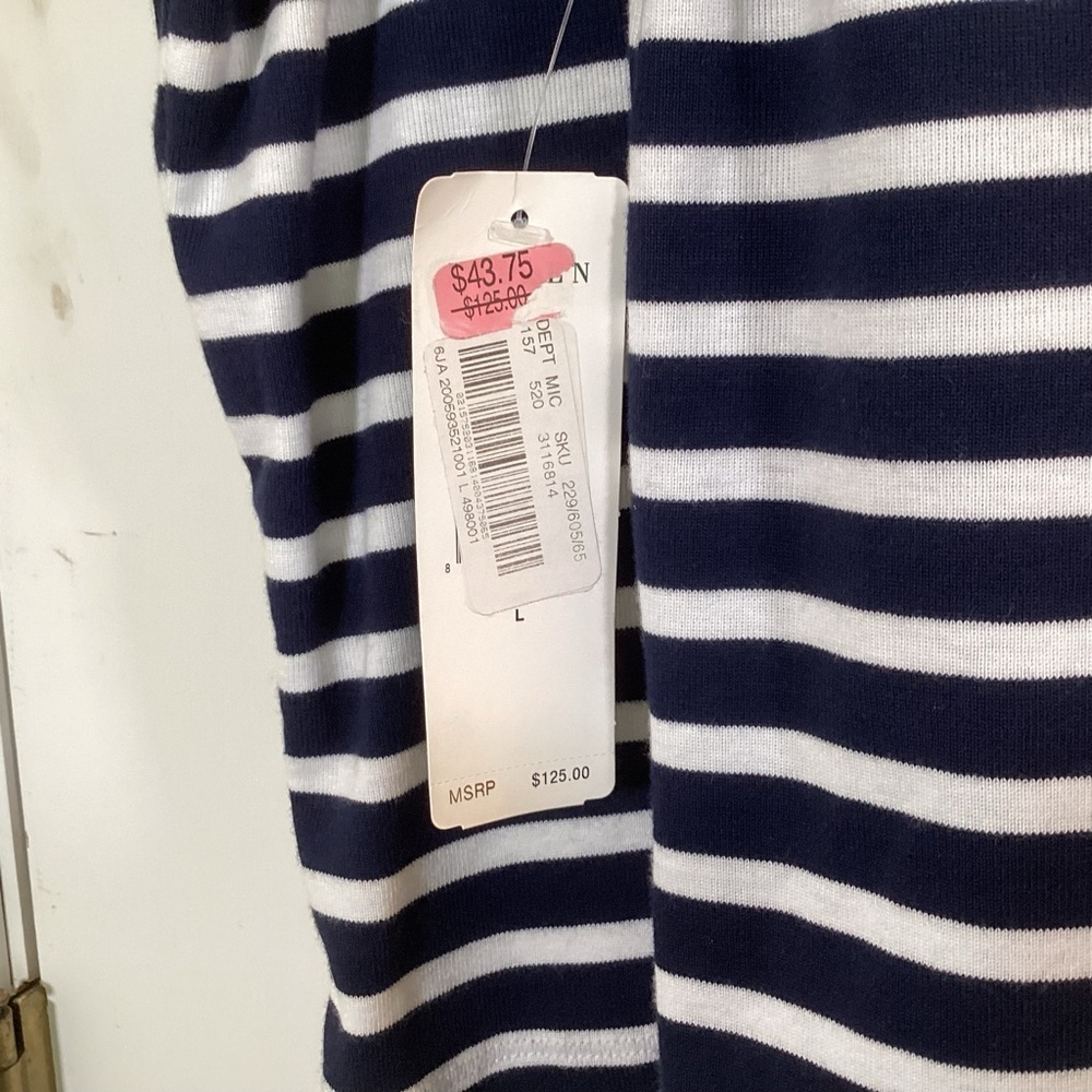 Lauren Ralph Lauren NWT Women’s Navy White 3/4 Sleeve Shift Dress. Size Large - Picture 3 of 5